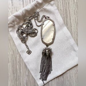 (NWB) Kendra Scott Necklace with Mother of Pearl Pendants and silver tassels